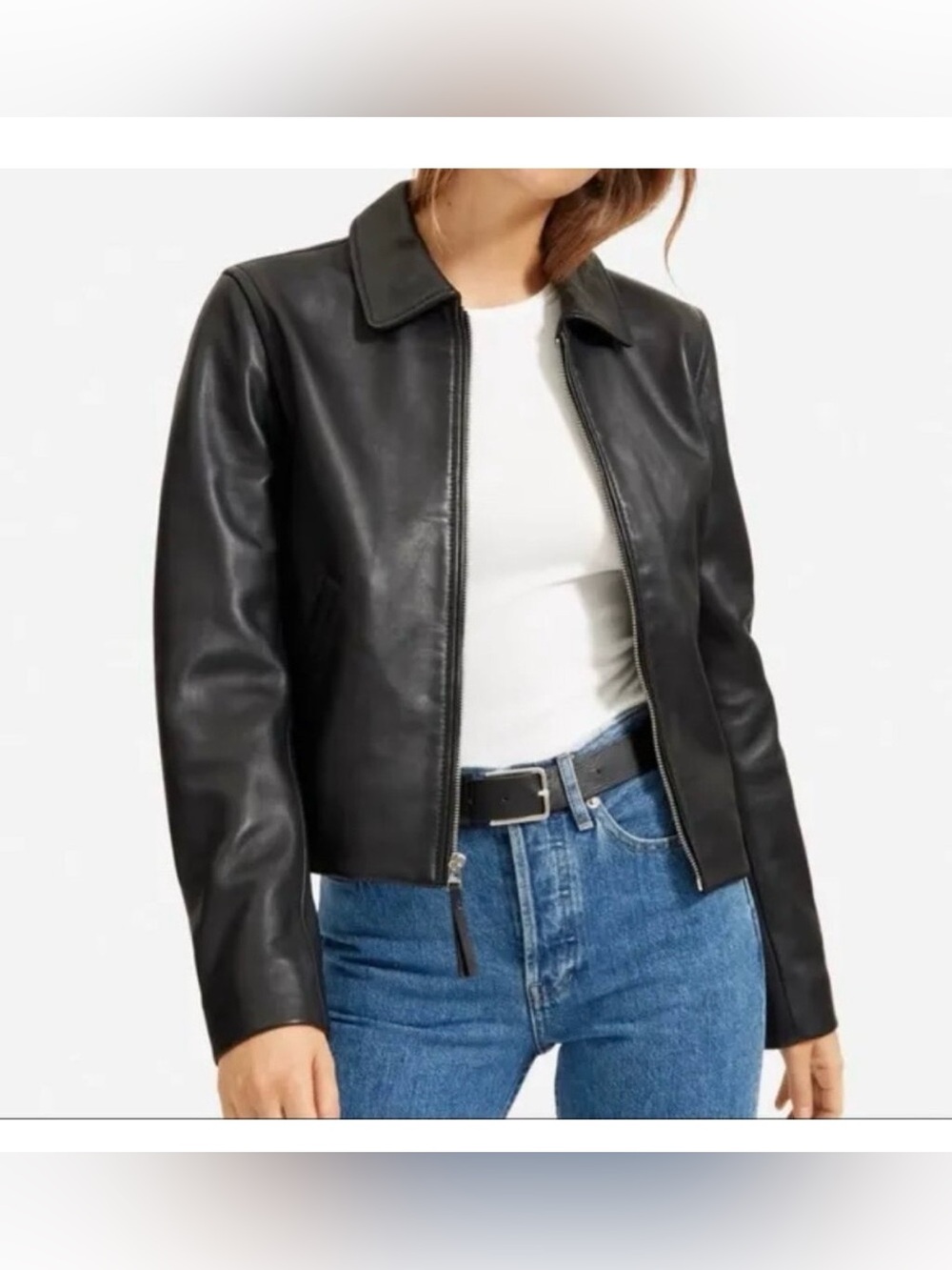 Everlane xxs leather jacket, like new condition. Pet and smoke free home.
